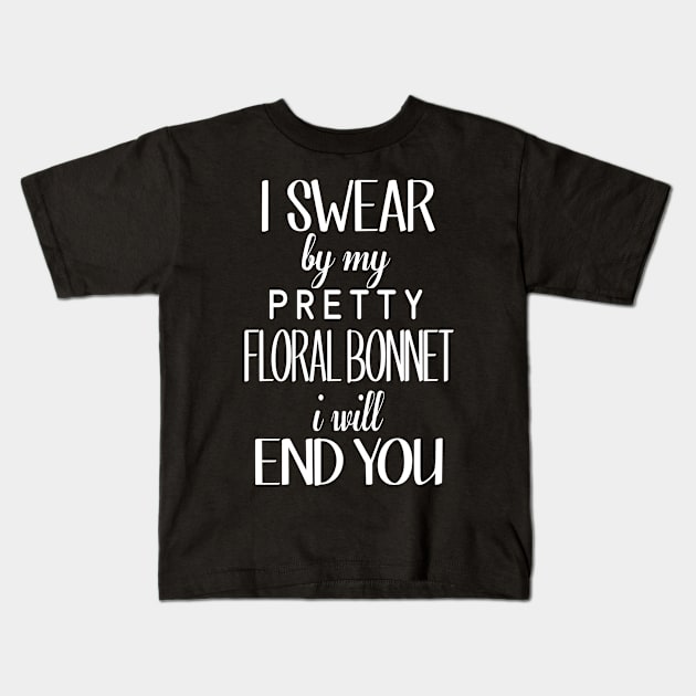 floral bonnet Kids T-Shirt by kurticide